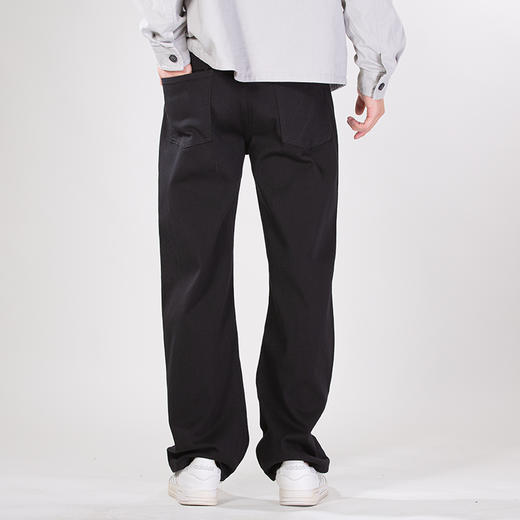 DRONKOO 2025 正常腰高弹黑牛中厚牛仔长裤 商品图3