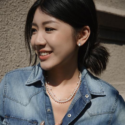 阮仕珍珠 星河之恋系列（短款）S925银 淡水珍珠链牌 4-4.5/5.5-6mm 近圆 极微瑕 极强光 商品图1