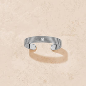 订购4周到｜Tityaravy-Sriphala-银色 纹理 白托帕石 手镯［法国设计师］