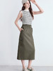 【百图lulu定制】【工装半裙】 军绿色工装风  高腰  弹力腰围  半身裙 商品缩略图5