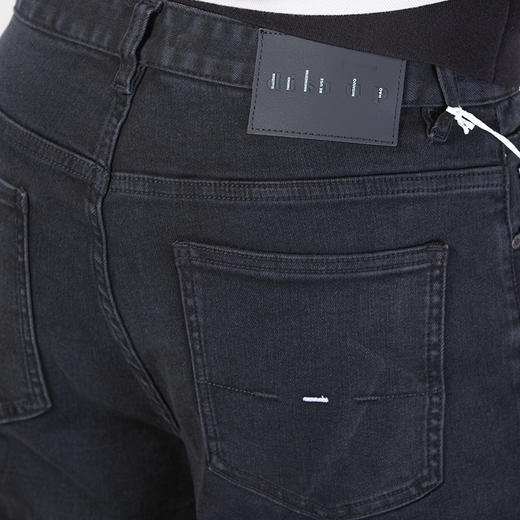 DRONKOO 2025 正常腰表袋侧唛后右袋刺绣线高弹中厚牛仔长裤 商品图4