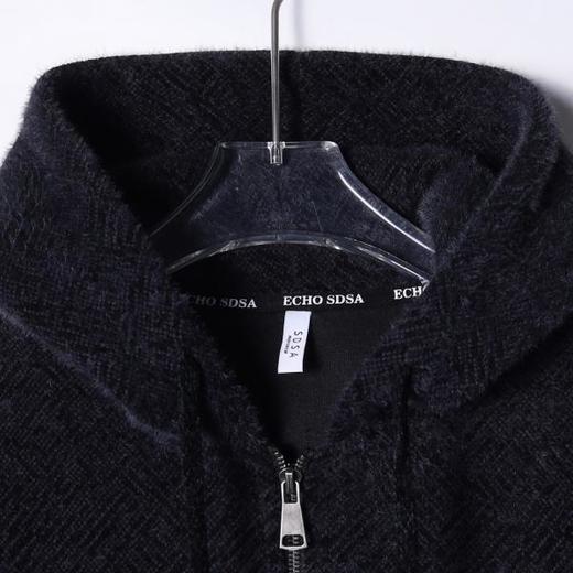 WT254SDSA男士秋冬新款痞帅男装高街时尚暗纹提花拉链连帽开衫卫衣百搭 商品图2