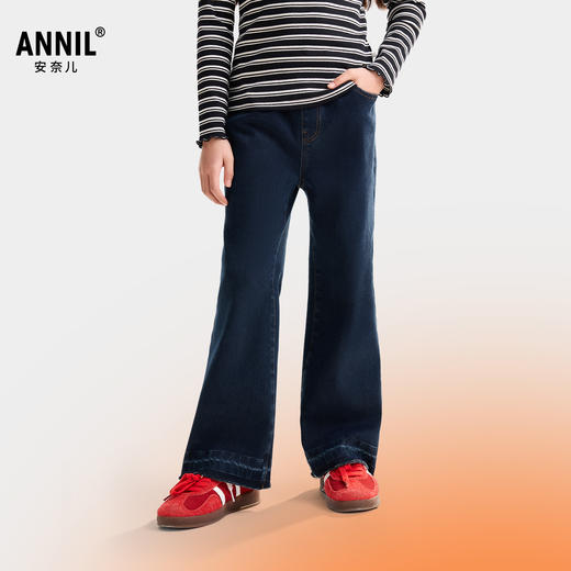 女童全腰牛仔夹裤冬季新款安奈儿童装EG546521 商品图1