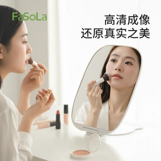 FaSoLa桌面小镜子可爱化妆镜子折叠便携学生宿舍用喵托化妆镜 商品图3