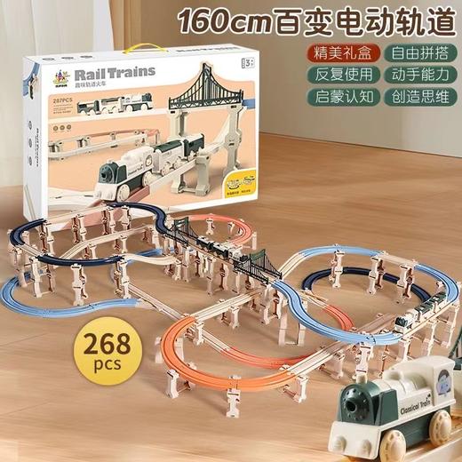 【曼龙严选】电动拼装轨道车玩具套装DIY积木 拼接小火车轨道儿童创意礼品 商品图2