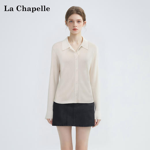 会员福利【绵羊毛×高密针织】拉夏贝尔/La Chapelle云柔软糯针织衫翻领方扣套头慵懒感开衫毛衣 商品图0