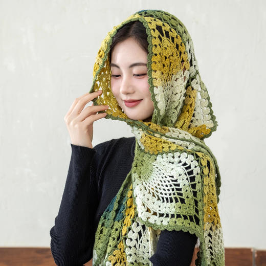 苏苏姐家菠菠披肩手工diy钩针编织段染羊毛线毛线团材料包 商品图1