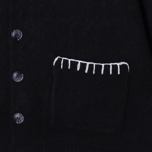 2715SDSA男士秋冬新款痞帅男装复古港风撞色缝线V领针织衫慵懒风毛衣 商品图3