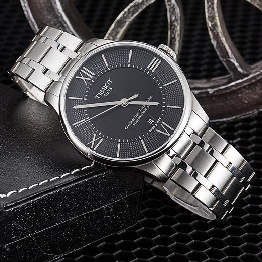 天梭Tissot杜鲁尔系列80机芯机械男表黑盘钢带 T099.407.11.058.00 商品图3