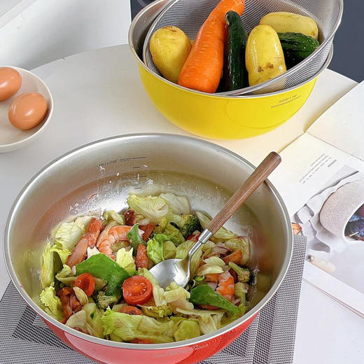 易铂YisPot不锈钢艾铂钠多功能料理盆316母婴级材质，⁥不易变形、‍耐摔耐高温→申布伦黄、安哥拉红、克莱因蓝三色可选 商品图9