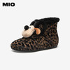 MIO米奥雪地靴冬季可爱小鹿玩偶新款豹纹保暖毛毛加绒短靴女M256652913 商品缩略图0