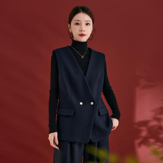 QS西装马甲女秋季新款外穿法式羊毛梭织气质百搭日常通勤上衣女2021 商品图0