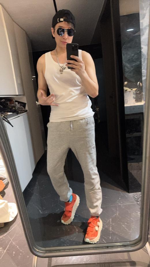 ad 男女同款抽绳简约加绒灰色束脚运动裤（蕾姐穿S） 商品图7