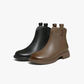 【云粉节】 BF楼百思图2025冬季新款美拉德羊皮短靴时尚通勤女马丁靴G7359DD5 吊牌价999.现价399