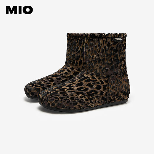 MIO米奥时尚雪地靴圆头平底豹纹保暖舒适短筒女靴子M256652901 商品图2