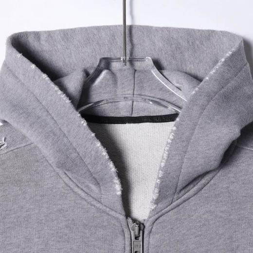 SDSA男士秋冬新款痞帅男装潮牌磨破拉链连帽卫衣百搭开衫外套时尚 商品图1