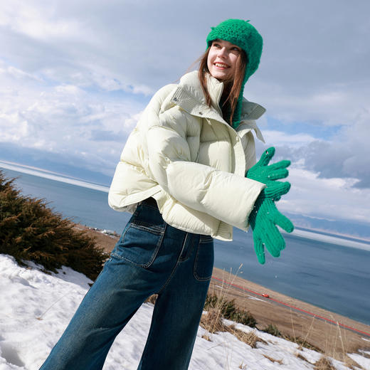 【90白鹅绒】三彩2025冬季新款防水易打理羽绒服短款面包服M 商品图1