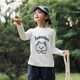 爱棵米亲子印花磨毛长袖T恤|100D奶丝抓毛面料，软糯亲肤又保暖