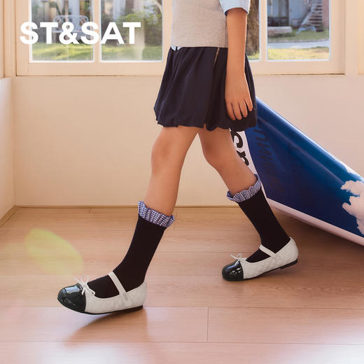 【童鞋】星期六可爱菱纹格蝴蝶结女童玛丽珍SSD3191U1L 商品图4