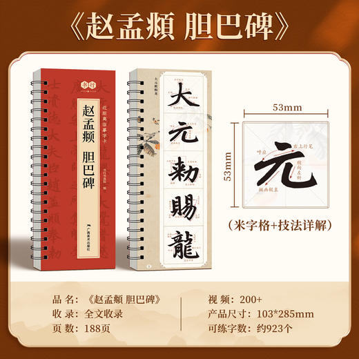 【近距离临摹字卡】毛笔字帖书法入门王羲之行书宋徽宗瘦金体千字文曹全碑隶书赵孟頫胆巴碑经典高清修复放大原碑帖字帖 商品图8