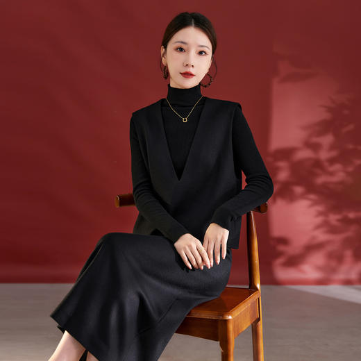 QS经典百搭显瘦气质马甲秋季新款100绵羊毛纯色上衣女2735 商品图2