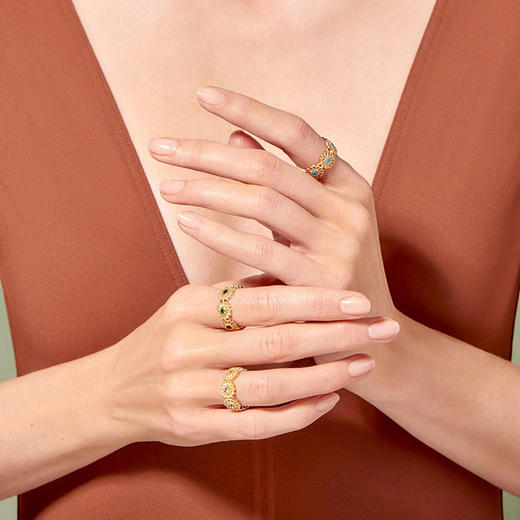 订购4周到｜Tityaravy-Sai-7-金色 花朵 白托帕石 戒指［法国设计师］ 商品图2