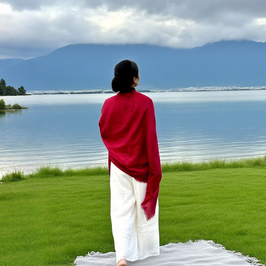 八吉祥文殊剑围巾披肩一物两用180*100cm 80%精疏棉 商品图5