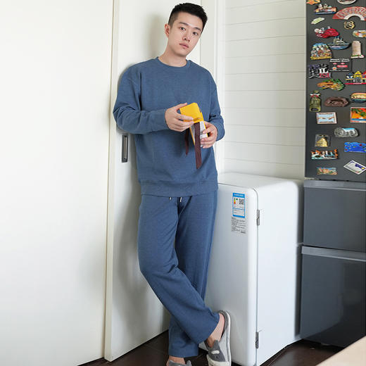 官网1480！爱家男士简约休闲圆领卫衣套装 可外穿亲肤棉长袖长裤家居服睡衣睡裤 商品图4