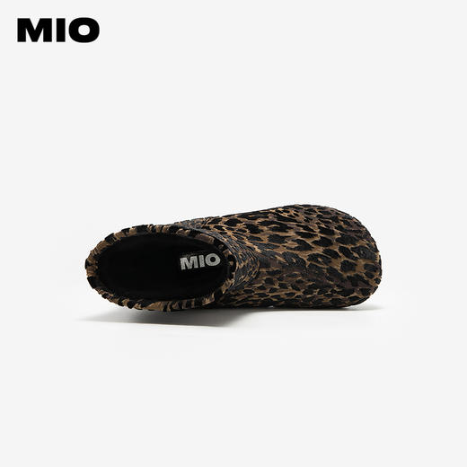 MIO米奥时尚雪地靴圆头平底豹纹保暖舒适短筒女靴子M256652901 商品图3