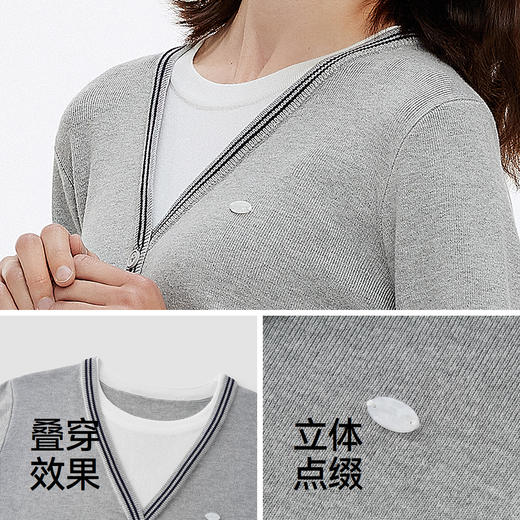 商场同款|森马针织衫女秋短款假两件撞色2025新款时尚温柔套头衫 商品图3