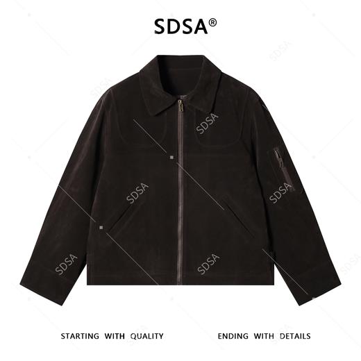 SDSA男士秋冬新款痞帅男装复古简约拉链夹克设计师百搭休闲外套 商品图0