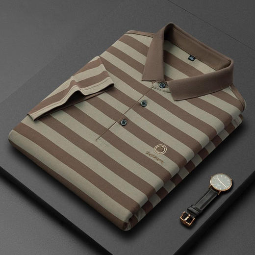 夏季男士短袖t恤POLO衫细条纹爸爸装上衣男装半袖POLO衫   PSL-7363 商品图3