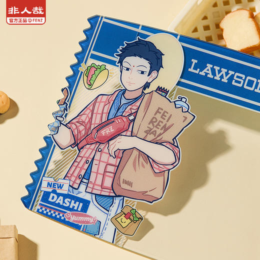 《非人哉官方店罗》森联名食光小铺亚克力卡盲盒闪粉UV原创签绘板摆件 商品图3