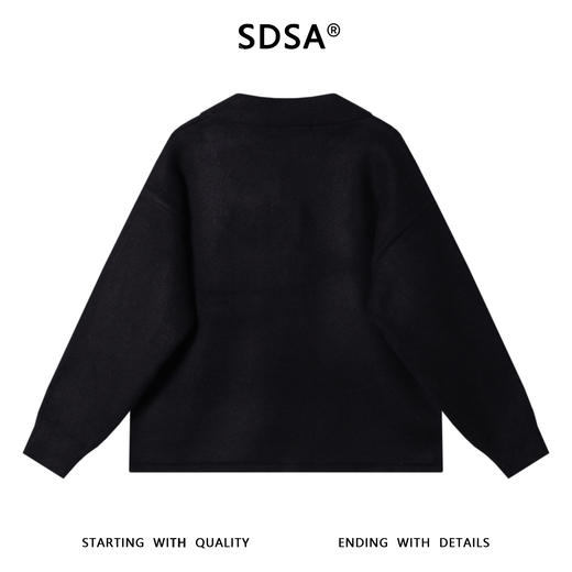 SDSA男士秋冬新款痞帅男装时尚深V翻领针织衫轻奢慵懒风百搭毛衣 商品图5
