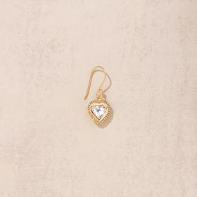 北京仓｜Tityaravy-Gini-金色 心形 白托帕石 吊坠 耳环（单只）［法国设计师］