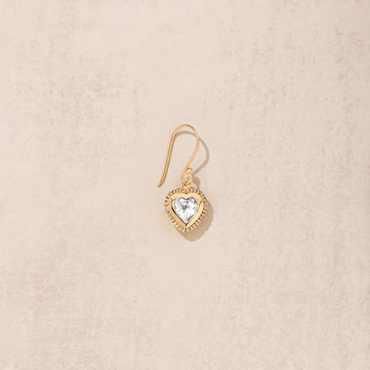 北京仓｜Tityaravy-Gini-金色 心形 白托帕石 吊坠 耳环（单只）［法国设计师］ 商品图0