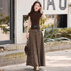 XM918时尚休闲套装2025秋季新款女装系带针织衫格子半裙两件套裙 商品缩略图2