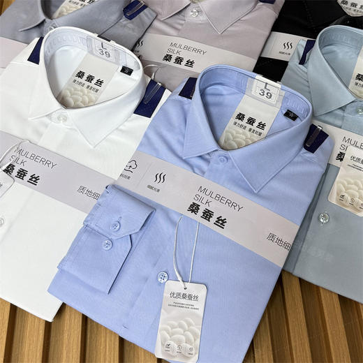 高端品质！2025新款桑蚕丝+莫代尔混纺 秋季商务男士商务休闲长袖衬衫！ 商品图1
