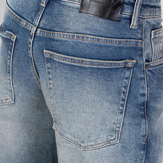 DRONKOO 2025 正常腰微吊磨复古洗水直筒中厚牛仔长裤 商品图4