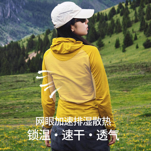 灰壳美利奴羊毛速干衣女户外登山排汗方式美丽诺速干长袖上衣t恤 商品图1