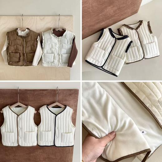 【29.9抢胖胖象北欧风马甲‼️】超厚实升级牛奶绒夹棉双面穿马甲！90-140尺码聚 商品图0