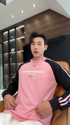 T4727SDSA男士秋冬新款痞帅男装美式撞色字母印花圆领长袖T恤时尚百搭