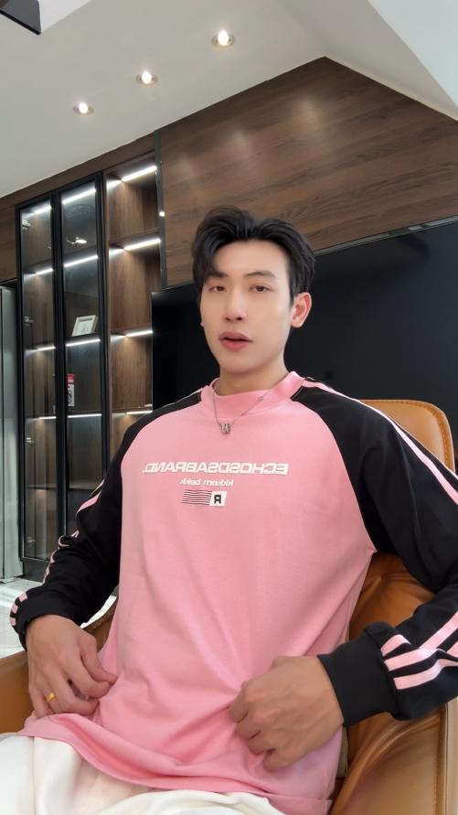 T4727SDSA男士秋冬新款痞帅男装美式撞色字母印花圆领长袖T恤时尚百搭 商品图0