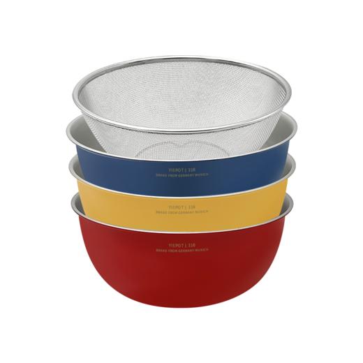 易铂YisPot不锈钢艾铂钠多功能料理盆316母婴级材质，⁥不易变形、‍耐摔耐高温→申布伦黄、安哥拉红、克莱因蓝三色可选 商品图11