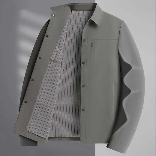 【DLC】大依优型大码男装商务休闲夹克秋季翻领茄克防风保暖外套 商品图3