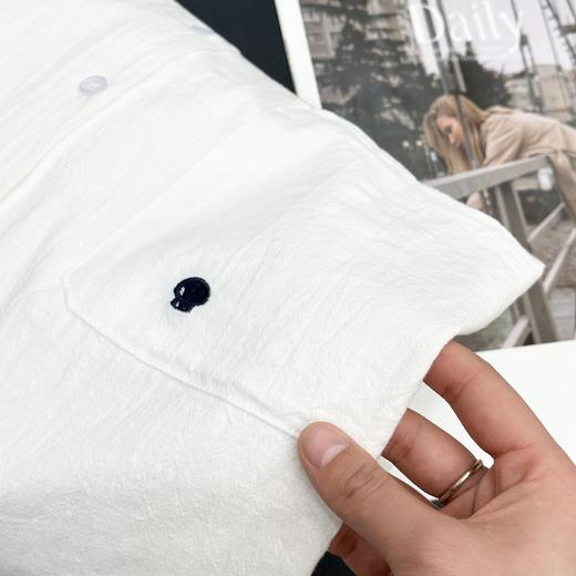 “茶卡盐湖蓝”纯棉贝壳衬衫，高级老钱风，穿它轻松有【3-5天发货】 商品图4