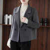 「自」全新升级【铂金会员441/天猫599/差价158】(15355)洛诗琳气质毛呢小西装外套2025秋冬宽松双排扣短款羊毛外套 商品缩略图0