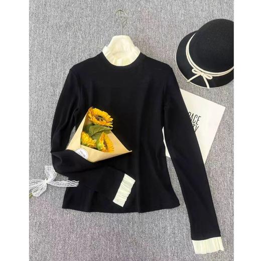 S.Y.C【黑天鹅】100美丽诺羊毛女士紧身T恤长袖针织内搭 商品图1