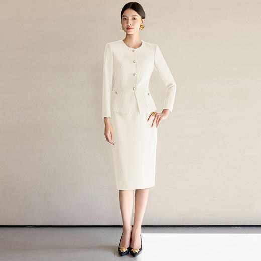 IWY/气质米白色套装女法式名媛小香风职业西装套裙高级感工作服WCS128 商品图2