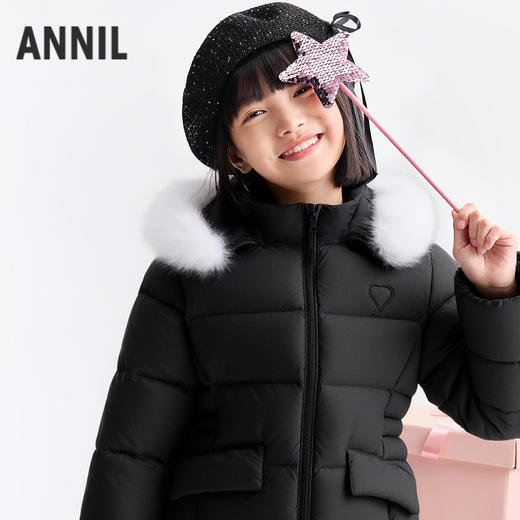 女童中长款羽绒服冬季新款安奈儿童装EG545626 商品图0
